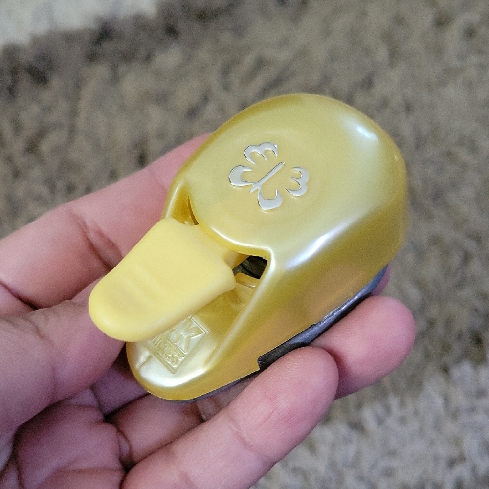Ek Success Yellow Craft Embosser with Butterfly Design